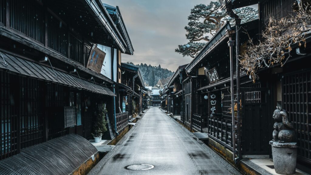 calle tradicional en el distrito histórico de Sanmachi Suji, ubicado en la ciudad de Takayama