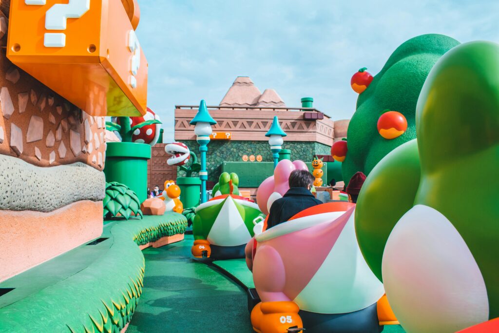 atracción Yoshi's Adventure en la zona temática Super Nintendo World de Universal Studios Japan en Osaka